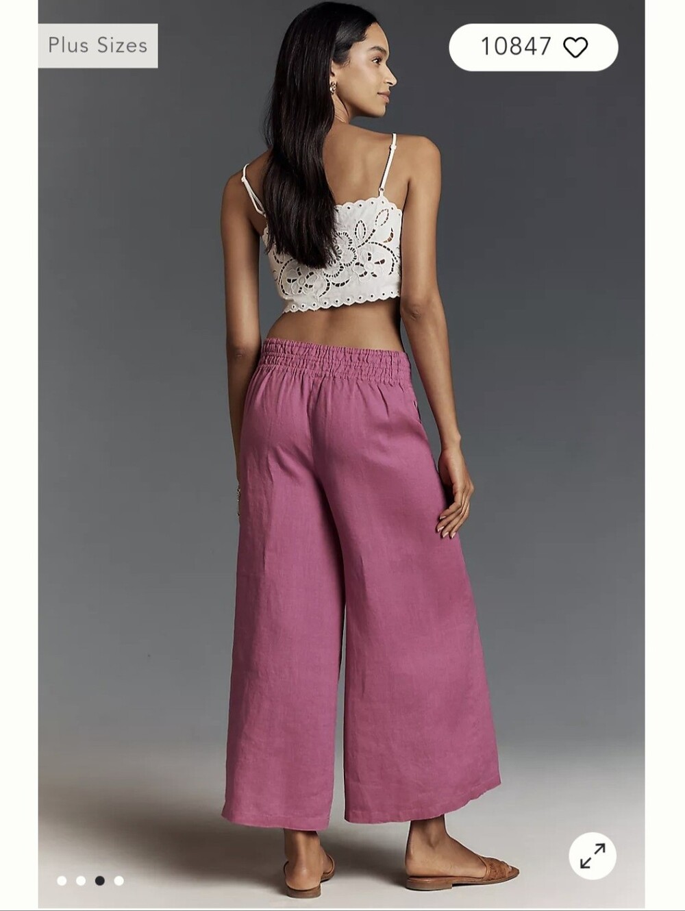 Anthropologie Somerset 100% Linen Pull-On Pants - Berry Rose NWOT - Picture 3 of 9